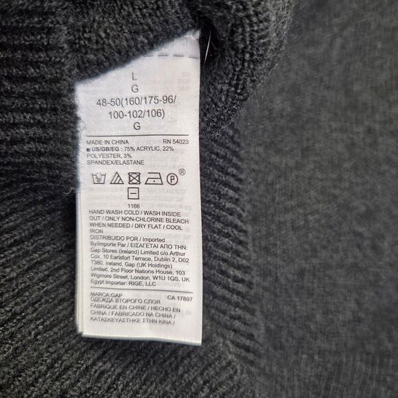 GAP Sweater Womens Large Gray Dolman Batwing Crewneck Knit Pullover NWT - Picture 5 of 5